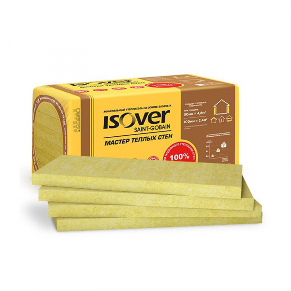 Утеплитель Изовер Мастер Теплых Стен 1000х600х100 4шт. уп