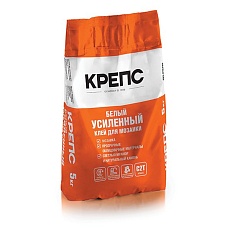 Крепс Усиленный клей для плитки белый 5кг